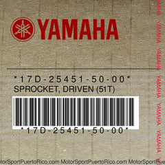 17D-25451-50-00 Original OEM YAMAHA