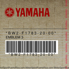 BW2-F1783-20-00 Original OEM YAMAHA