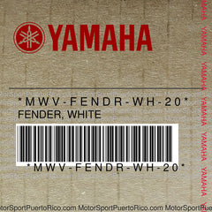 MWV-FENDR-WH-20 Original OEM YAMAHA